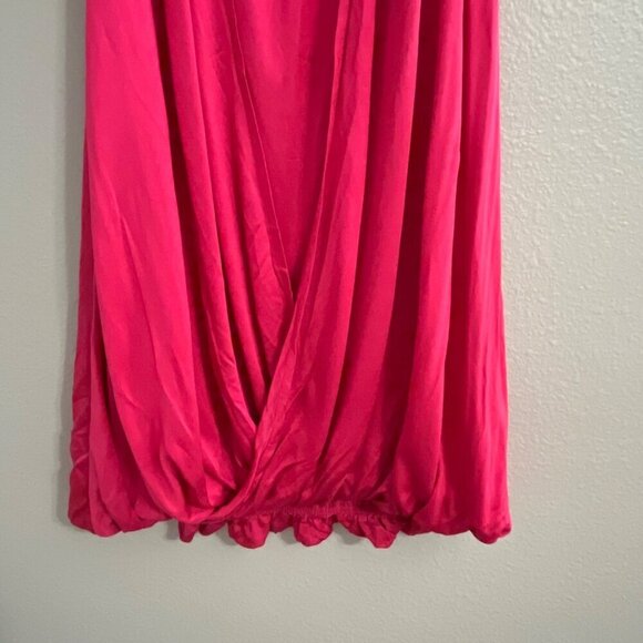 Alice‎ and Olivia Hot Pink Silk Blend Sleeveless Draped Front Bubble Dress XS - Picture 3 of 8